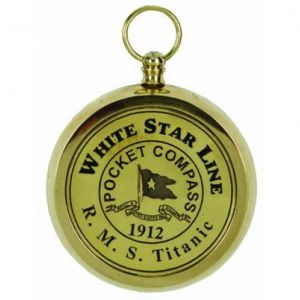Solid Brass RMS Titanic White Star Pocket Compass 3