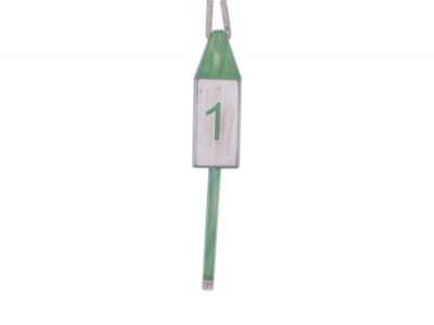 Wooden Vintage Light Green Number 1 Squared Buoy 15