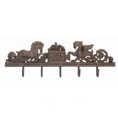 Rustic Iron Seahorse Key Rack 21