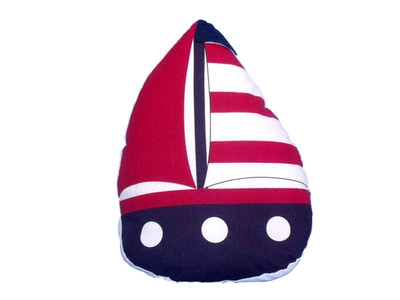 Red with Red Stripes Sailboat Door Stopper 10
