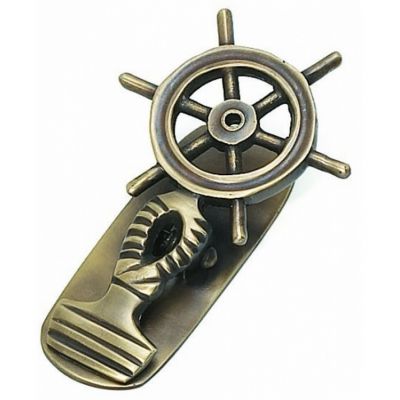 Antique Brass Ship Wheel Paper Clip 5quot; Antique Brass Ship Wheel Paper Clip 5