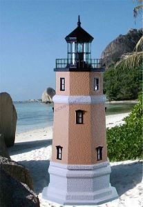 Split Rock Stucco Electric Lawn Lighthouse 48