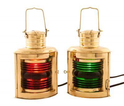 Brass Port and Starboard Electric Lantern 10