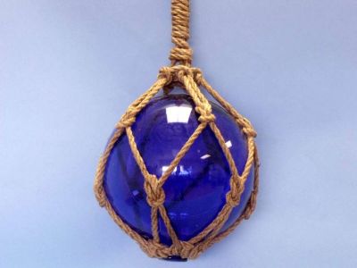 Blue Nautical Glass Float 9quot; Blue Nautical Glass Float 9