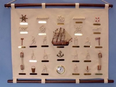 Sailors Knot Sampler w-Clock 30quot; Sailors Knot Sampler w-Clock 30