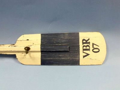 Wood Rustic Blue VBR Oar w- Hooks 55