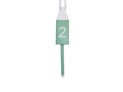 Wooden Light Green Number 2 Squared Buoy 15
