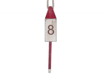 Wooden Vintage Dark Red Number 8 Squared Buoy 15quot; Wooden Vintage Dark Red Number 8 Squared Buoy 15