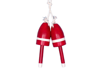 Wooden Red Maine Lobster Trap Buoy 7quot; - Set of 2 Wooden Red Maine Lobster Trap Buoy 7 - Set of 2