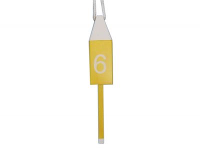 Wooden Yellow Number 6 Squared Buoy 15