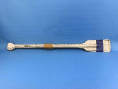 Wooden Rustic Blue Stripe Oar w- Hooks 24