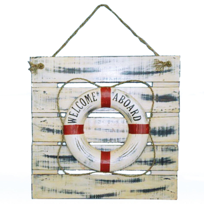 Wooden Life Ring Wall Plaque 20quot; Wooden Life Ring Wall Plaque 20