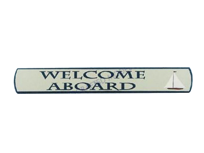 Wooden Welcome Aboard Nautical Plaque 18quot; Wooden Welcome Aboard Nautical Plaque 18