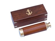 Captains Brass - Wood Spyglass Telescope 15 w- Rosewood Box