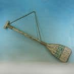 Wooden White w- Blue Stripe Oar 35