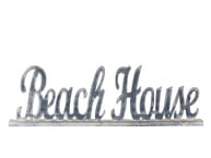 Wooden Blue Beach House Table Word Sign 19