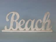 Wooden White Beach Table Word Sign 17