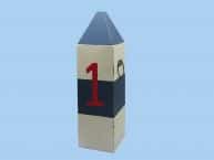 Wooden Blue and White Buoy 34