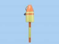Wooden Yellow and Orange Nautical Lobster Buoy 16