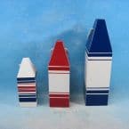 Wooden Patriotic 3 Piece Nautical Buoy Set 12