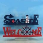 Wooden Seaside Welcome Nautical Word Art 16 - Set of 2