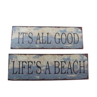 Wooden Weathered Nautical Signs 20 - Set of 2