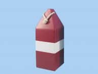 Wooden Red Dark Colored Buoy w- Rope 14
