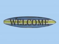 Wooden Surf Board Welcome Wall Sign 22
