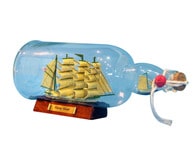 Green Flying Cloud Ship in a Bottle 11