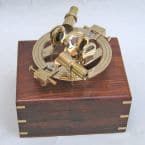 Brass Round Sextant 8 w/ Double Scope picture