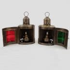 Antique Brass Port and Starboard Oil Lantern 10