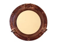 Antiqued Aluminum Porthole Mirror 9