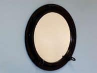 Gloss Black Finish Porthole Mirror 24