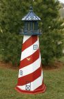 Patriotic Electric Painted Wooden Lighthouse 96
