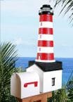 Assateague Solar Powered Stucco Lighthouse Mailbox 36