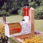 Barnegat  Solar Powered Wooden Lighthouse Mailbox 36