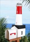Barnegat  Solar Powered Stucco Lighthouse Mailbox 36