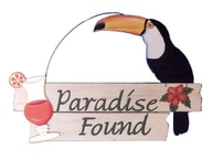 Wooden Toucan Paradise Found Sign 15