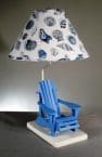 Blue Beach Chair Electric Lamp w-Shell Shade 29