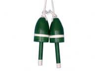 Wooden Dark Green Maine Lobster Trap Buoy 7 - Set of 2