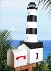 Bodie Island Solar Powered Stucco Lighthouse Mailbox 36