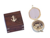 Solid Brass Brunton Pocket Transit Compass w- Rosewood Box 4