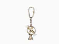 Solid Brass Armillary Key Chain 5