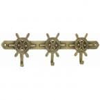 Solid Brass Ship Wheel Key Rack 10