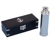 Captains Chrome Spyglass Telescope 14 with Black Rosewood Box