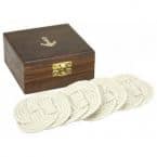 Rope Coasters w- Anchor Box 4 Set of 4