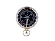 Solid Brass Beveled Black Faced Compass 3