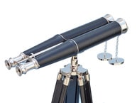 Floor Standing Admirals Chrome-Leather Binoculars on stand 62