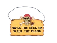 Wooden Swab The Deck Pirate Sign 8