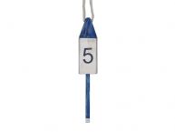 Wooden Vintage Blue Number 5 Squared Buoy 15